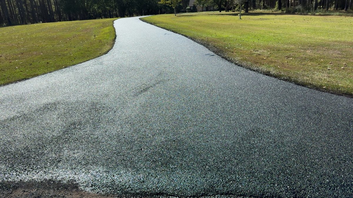 Freshly sealcoated surface