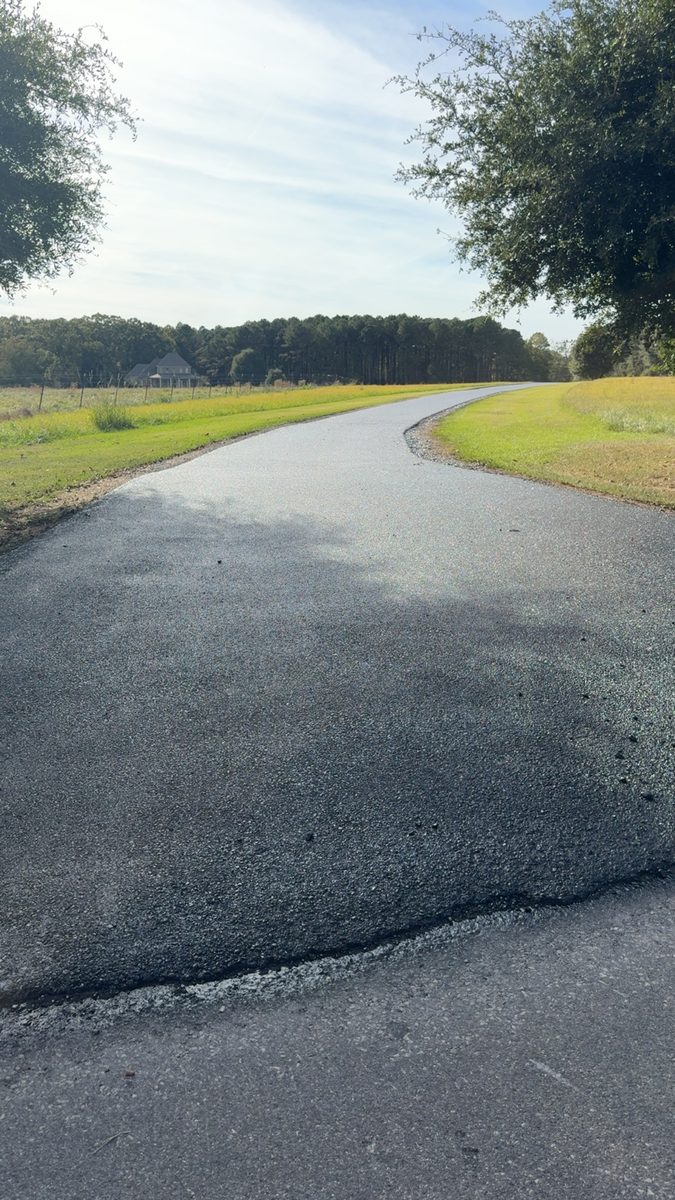 Completed driveway sealcoat job