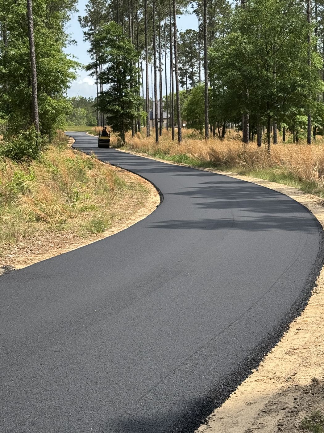 Newly paved winding path